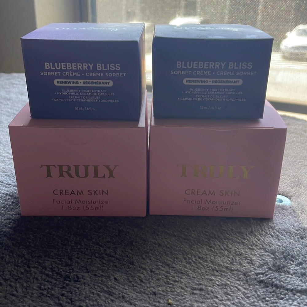 Truly Cream Skin and Blueberry Bliss Sorbet Cream. All new.